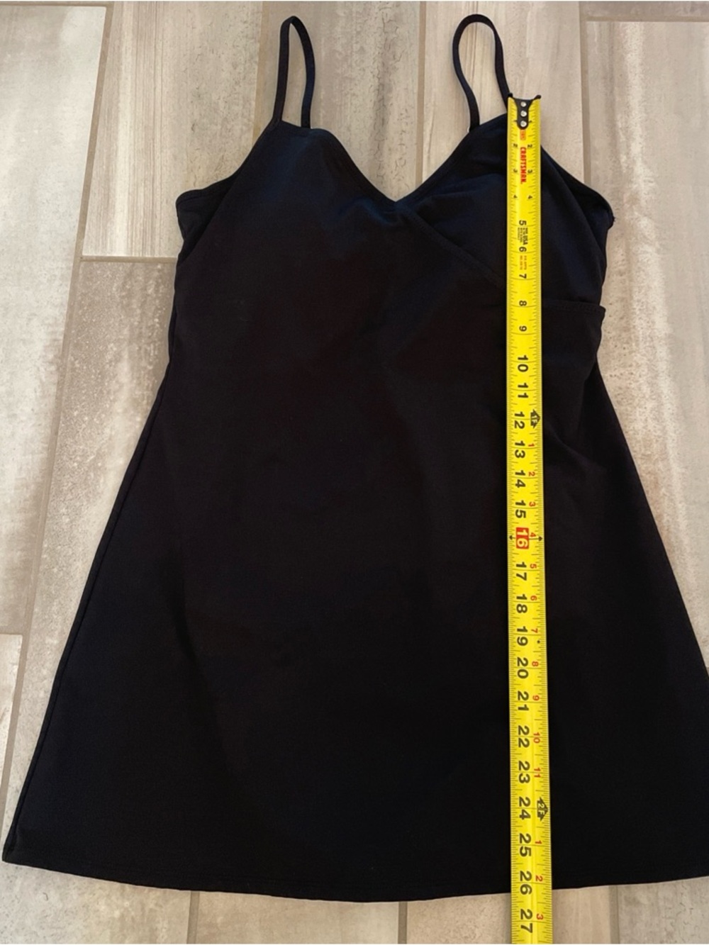 Garnet Hill Signature Surplice Wrap Front Swim Dress Black Size 12 One Piece - Picture 6 of 14